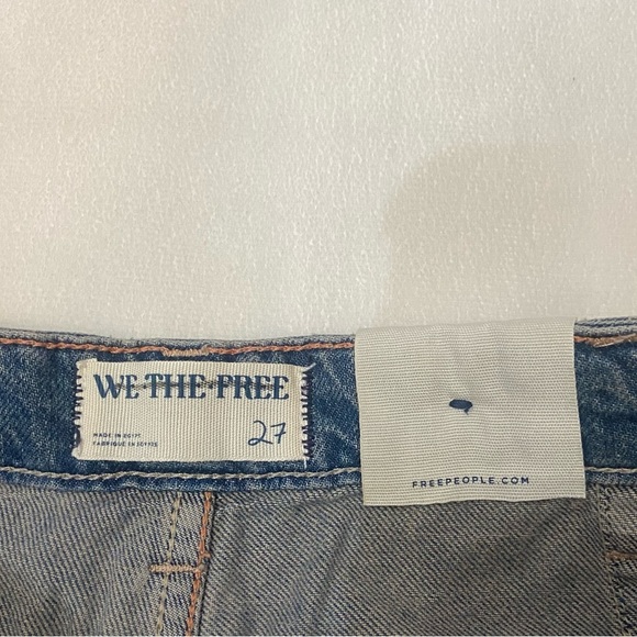 New! Free People Palmer Cuffed Baggy Wide Leg Jeans Blue Gray 2124 - Picture 12 of 14